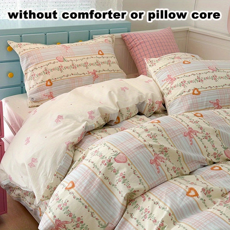 Stripe Strawberry 4-in-1 Duvet Set