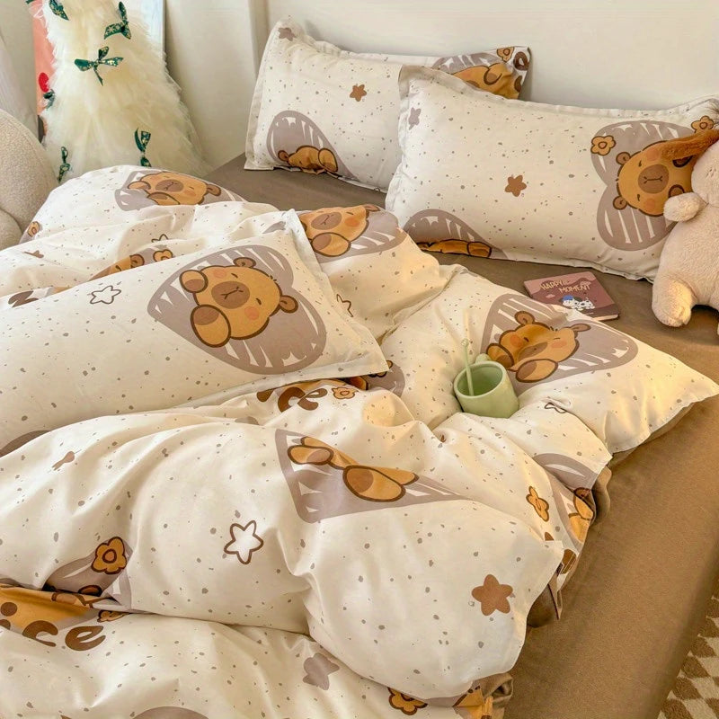 Heart Capybara 4-in-1 Duvet Set