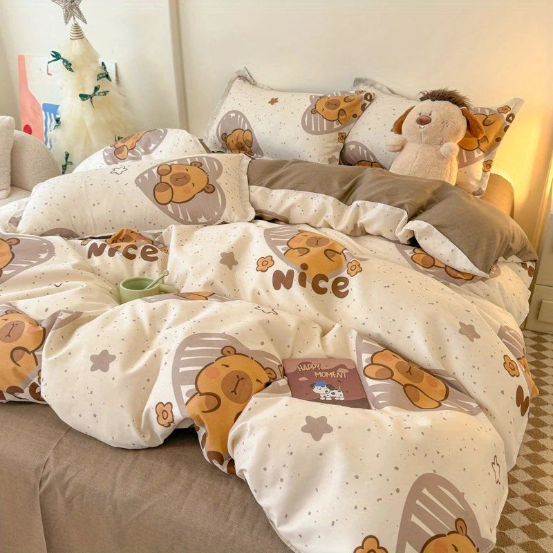 Heart Capybara 4-in-1 Duvet Set