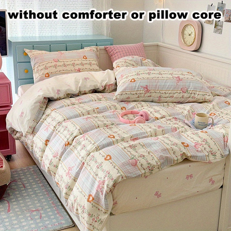 Stripe Strawberry 4-in-1 Duvet Set
