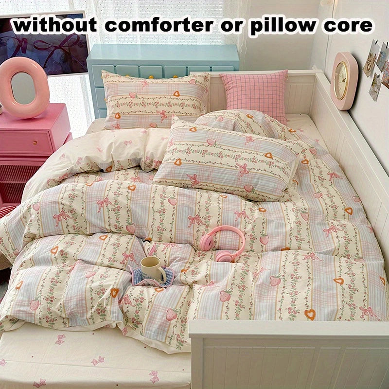 Stripe Strawberry 4-in-1 Duvet Set