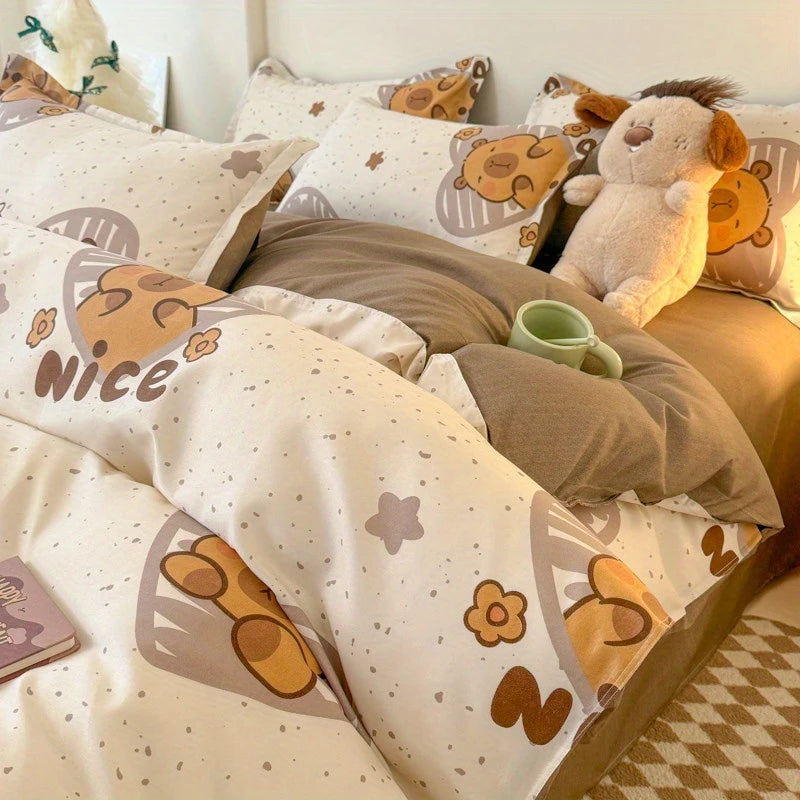 Heart Capybara 4-in-1 Duvet Set