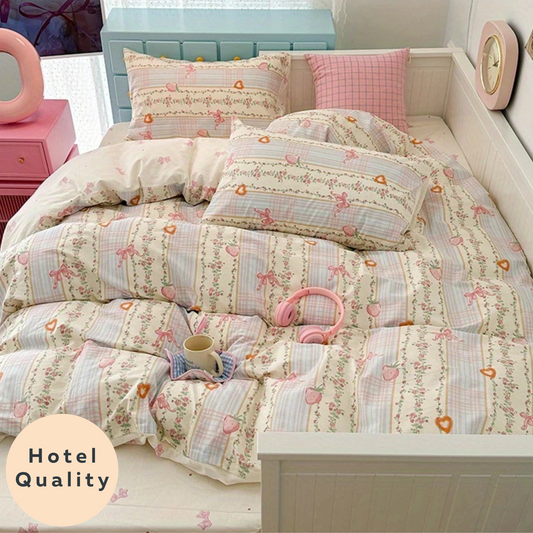Stripe Strawberry 4-in-1 Duvet Set
