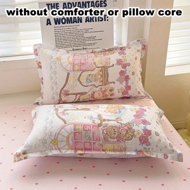 Pink Heat Bear 4-in-1 Duvet Set