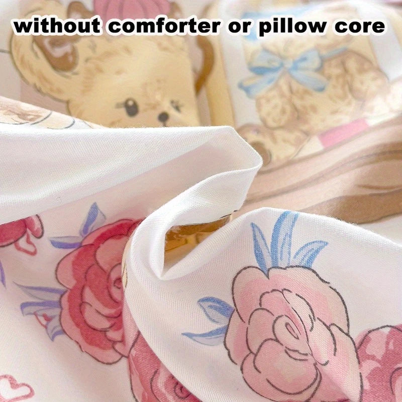Pink Heat Bear 4-in-1 Duvet Set
